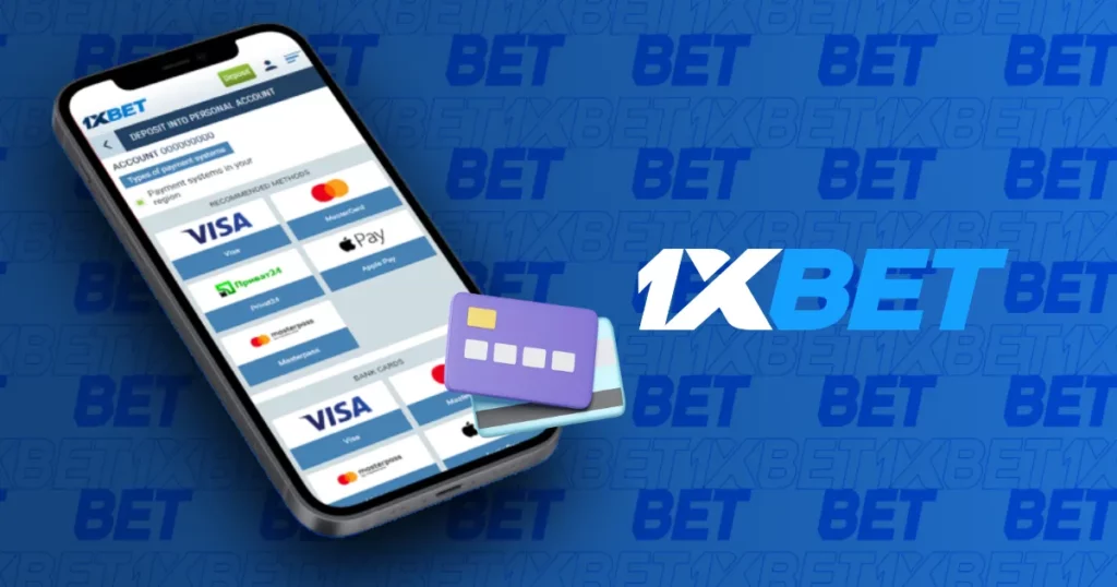 Available payment methods in mobile app from 1xBet Cambodia